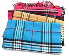 Wholesale lot Check Plaid Unisex 100% CASHMERE Warm wrap Scarf Wool SCOTLAND