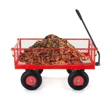 Carrello a Mano da Giardino Rosso 350 kg in Acciaio Cariola Carretto TC1840A sc