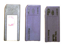 3 original Sony Memory Sticks, 4MB, 32MB and 256MB 128MBx2