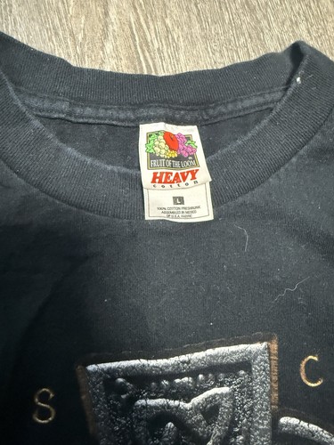 Vintage "Jesus Christ The Lord of Kings" Mens Black T Shirt L - Picture 2 of 5