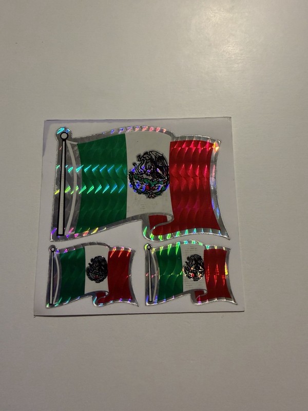 VINTAGE Stickers Prismatic Vending Machine Mexico Flag