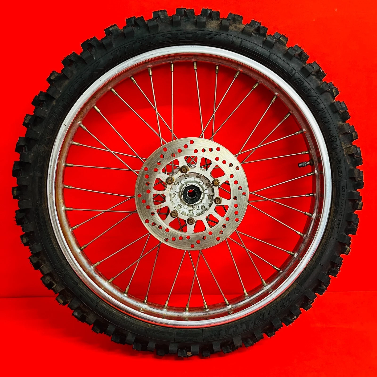 TTR225 FRONT WHEEL COMPLETE 21" RIM NEW TIRE GENUINE OEM YAMAHA TTR 225 (99-04)