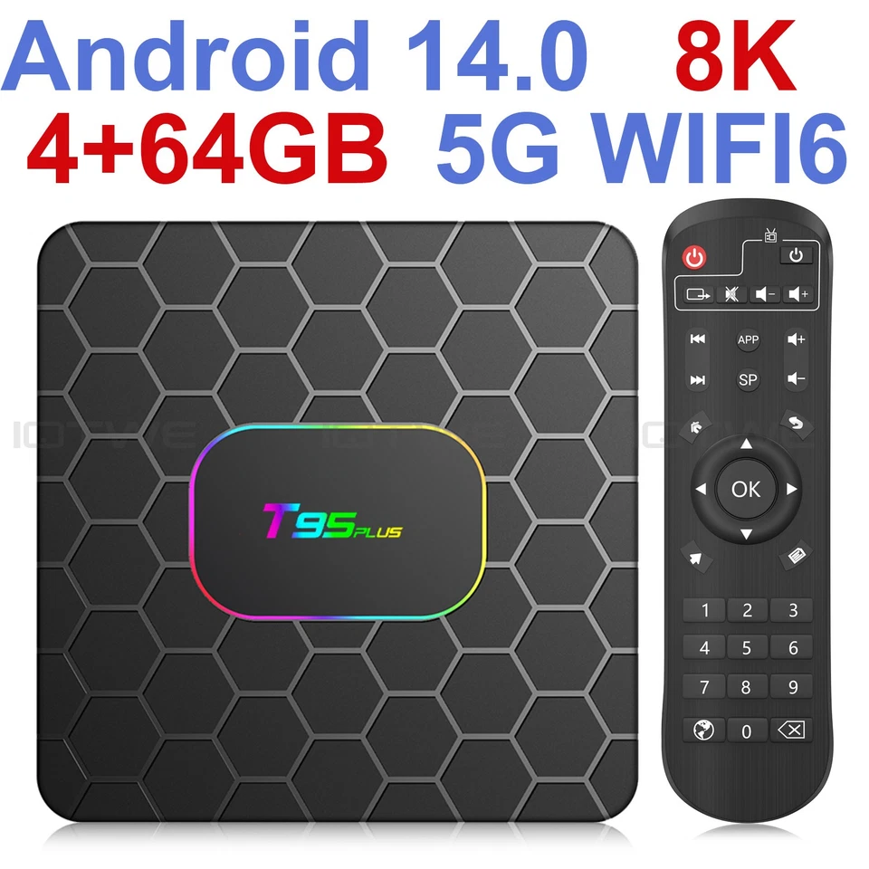 2025 Android 14 Neu Smart TV BOX 64/128GB Dual WIFI Netzwerk Media Player BT5.0