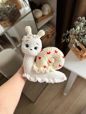 Crochet Snail Plush Handmade Amigurumi Snail Kawaii Stuffed Animal Toy
