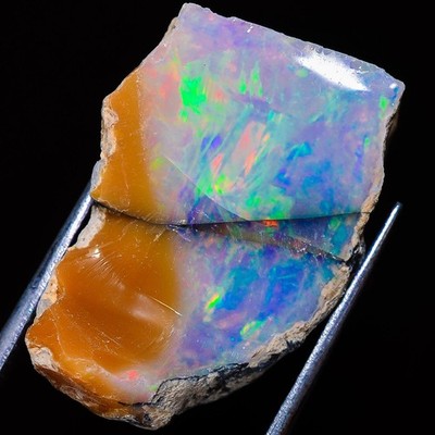 100% Natural Genuine Ethiopian Opal Rough Play of Fire Opal 19.45 CTS 17X25X15mm