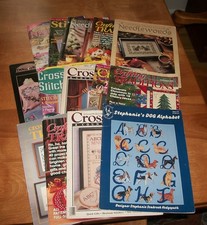 Lot of 14 Cross Stitch Patterns/Leaflets/Magazines with various themes