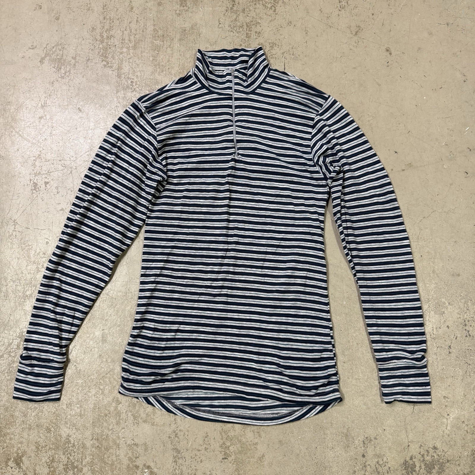 Vintage REI 1/4 Zip Base Layer Striped Shirt Mens Small Hiking Gorpcore USA Made