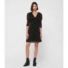 ALLSAINTS Malie Broken Heart Dress Embroidered Black Ivory All Saints Small
