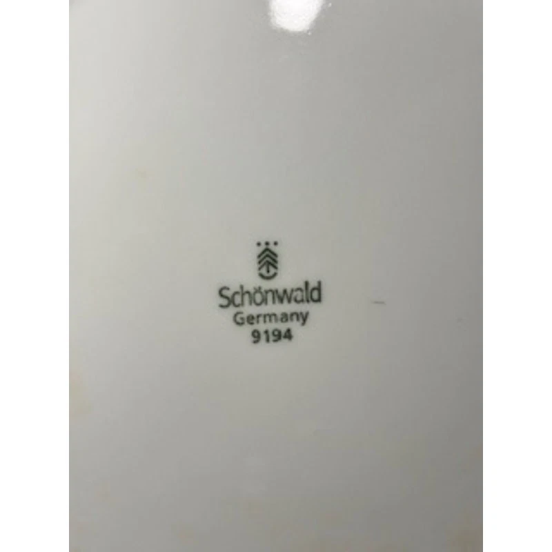 VTG Schonwald Germany 4 Large Dinner Plates 9194 Cobalt Blue Gold Rim Blue Crown - Image 2 of 4