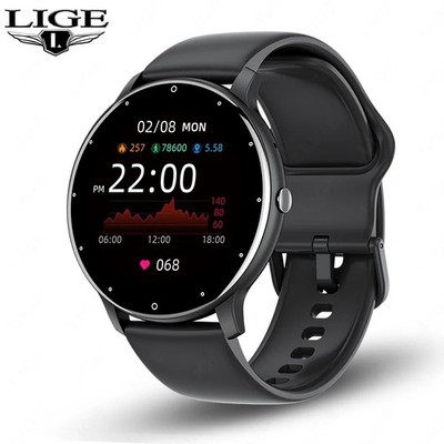 LIGE Smart Watch Women Men Full Touch Screen Bluetooth Call Smartwatch