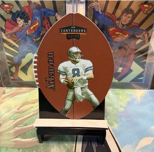 Troy Aikman #18 1998 Playoff Contenders Leather card