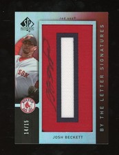 2007 UD SP By the Letter Signatures #BL-8 Josh Beckett Auto Patch /15 *d2