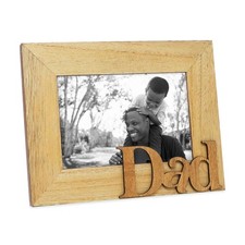 Natural Wood Sentiments Dad Picture Frame Gift For Father Desk Fits 4x6 Inch