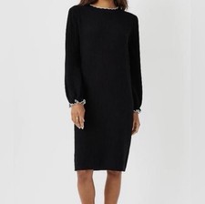 Ann Taylor Black Rib Knit Long Sleeve Dress Women’s Size Medium New with Tags