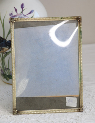 24,5 x 18,5 Prächtiger Bilderrahmen Rahmen Silber Jugendstil Gewölbtes Glas 806