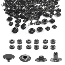 50Sets Snap Button Kit 0mm Leather Snaps Fasteners Metal Button Press Studs