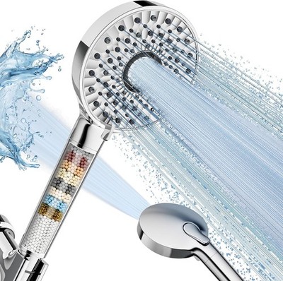 Filtered Shower Head with Handheld, High Pressure 10-Spd Detachable Chrome Showe