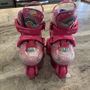 Girls Skates XS SULIFEEL Rainbow My Little Pony Adjustbl Lightup XS (7-10 child)