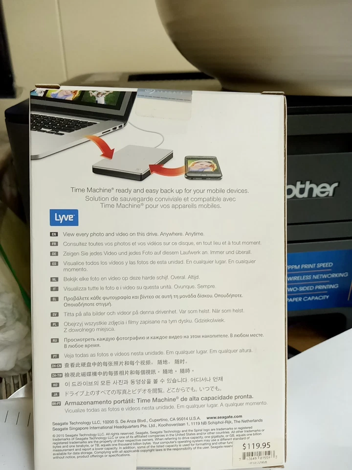 Seagate Backup Plus Slim 2TB External USB 3.0 Portable Hard Drive For MAC New - Image 3 of 4