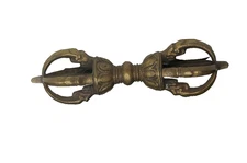 Antique Brass Nepalese Buddhist Thunderbolt Tiantie Vajra *Check Description