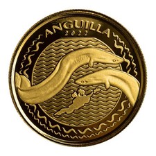 2022 1 oz Gold EC8 Anguilla Eel BU 4558.63 per troy oz