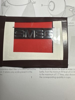SMEG 3D gebraucht Chrom 4 Buchstaben für Wasserkocher KLF03-KLF04 Original Ersatzteile.
