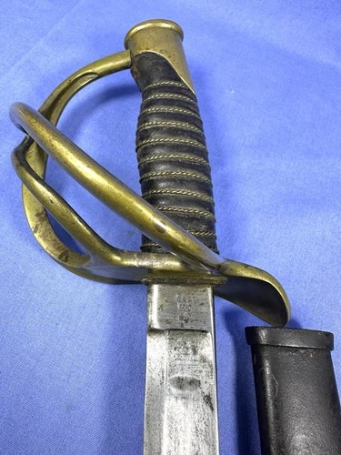 VERY RARE US CIVIL WAR 1859 DATED AMES M1860 CAVALRY SWORD w SCABBARD