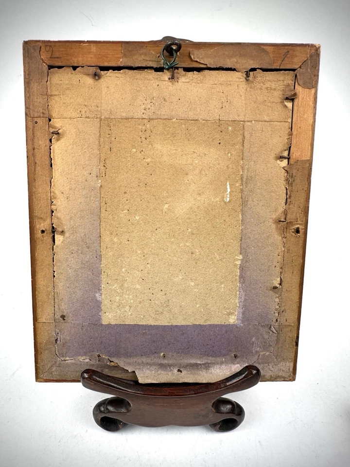 Antique Miniature Painting Mughal Shah Jahan Mumtaz Mahal 19th Taj Mahal India - image 4 of 4