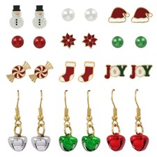 Celebrate It Bell Christmas Set 12 Pairs Earring