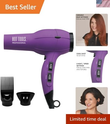 1875W Professional Ionic Dryer in Elegant Purple - All Hair Types, Less Frizz