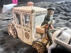 ARDALT LIGHTED MUSICAL STAGECOACH WITH 4 HORSES JAPAN PORCELAIN LAMP GOLD ACCENT — photo 3