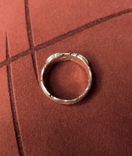 Bellissimo anello vintage in argento sterling con piume fatto a mano G. Stewart misura 10,25 - Foto 6 di 10