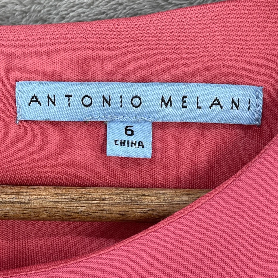 Vestido Antonio Melani Coquette Mujer Femenino Rosa Funda Forrada Oficina Talla 6 Foto 4 de 4