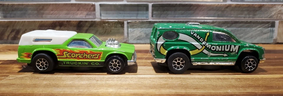 Vintage Hot Wheels 1978 Scorchers Chevy El Camino & Vandemonium Van Green - Image 3 of 4