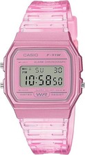 CASIO Collection Men's Watch F-91WS-4JH Clear Pink Blister Pack Stop Watch New
