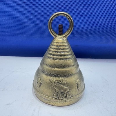 Brass Bell 19Th Century Clanger Nice Sound Antique Decorated RARE LOVELY - Image 1 of 4