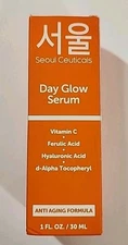 NEW Seoul Ceuticals Day Glow Vitamin C Ferulic Acid Serum 1 oz EXP 2/27 K-Beauty