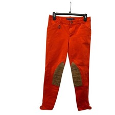 Ralph Lauren Riding Pants Size 4 Orange Equestrian Jodhpurs Knee Patch Womens