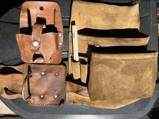 Leather Tool Pouches 3 CLC Tape, Hammer, Americas Choice Nails Etc