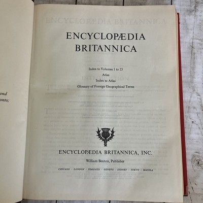 Encyclopedia Britannica Index To Atlas Volume 1 To 23 1971 Vintage