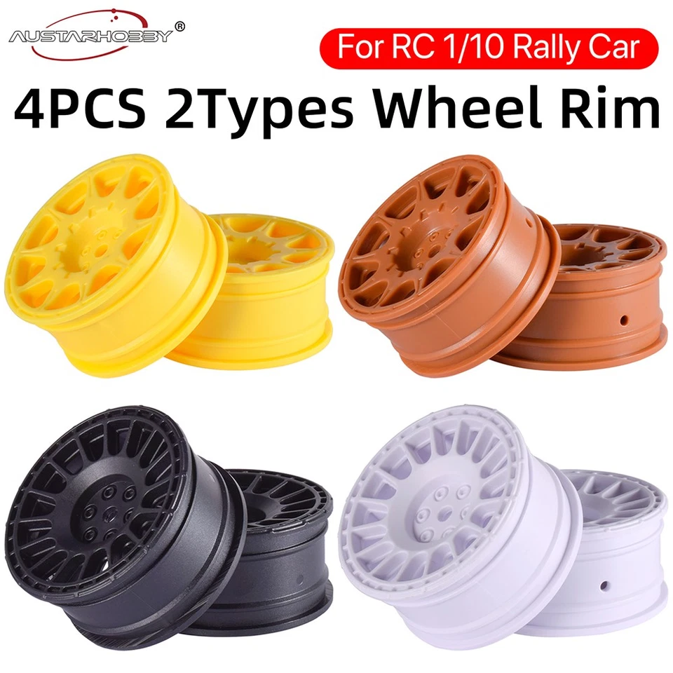 4x RC Rallye Auto Reifen Felgen 12mm Hex für 1/10 Tamiya Traxxas HSP HPI Auto - Bild 3 von 4