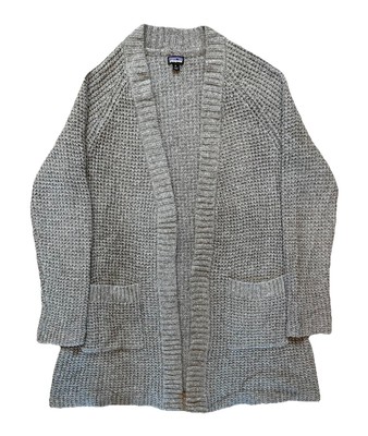 Patagonia Worn Wear W's Off Country Grey Knit Cardigan Womens Size Medium