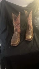 Texas Legacy Men’s Tombstone Brown Square Toe Cowboy Western Boots US 9.5