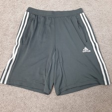 Adidas Primeblue Aeroready Athletic Shorts Mens Size M 28x9.5 Gray 3-Stripe Gym