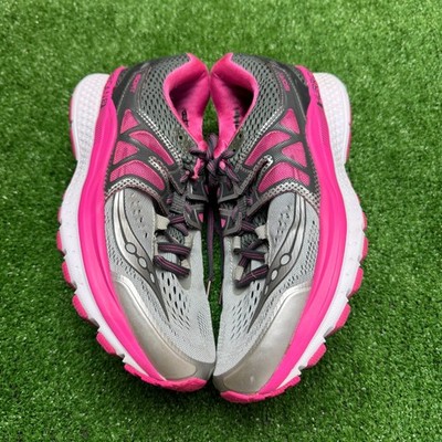 Saucony Hurricane ISO Shoes Womens Medium B Grey Pink Sneakers s10348-1 