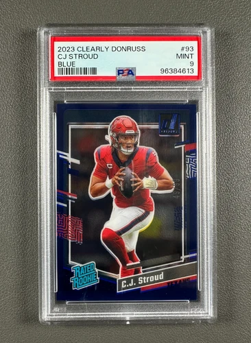 2023 Clearly Donruss CJ Stroud /99 Rated Rookie Blue RC #93 PSA9 BXT