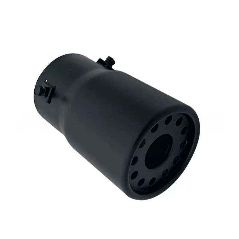 Silenciador trasero punta tubo de escape negro titanio entrada redonda coche 1 pieza Foto 4 de 4