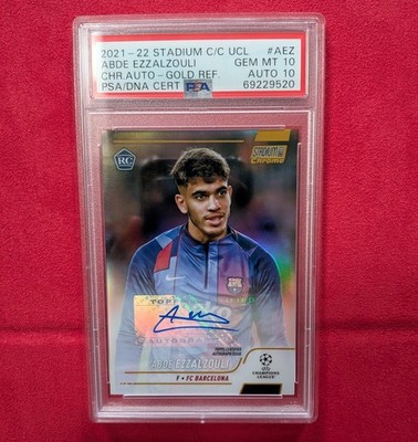 2021-22 STADIUM CLUB CHROME UEFA Gold AUTO #CA-AEZ ABDE EZZALZOULI PSA 10