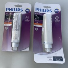 SET OF 2 Philips PL-C/PL-T 26w 850 Lumens Bulb 8.5w LED 4 Pin Dimmable Light
