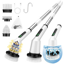 Electric Spin Scrubber for Bathroom, Shower Scrubber with Long Handle Shower C